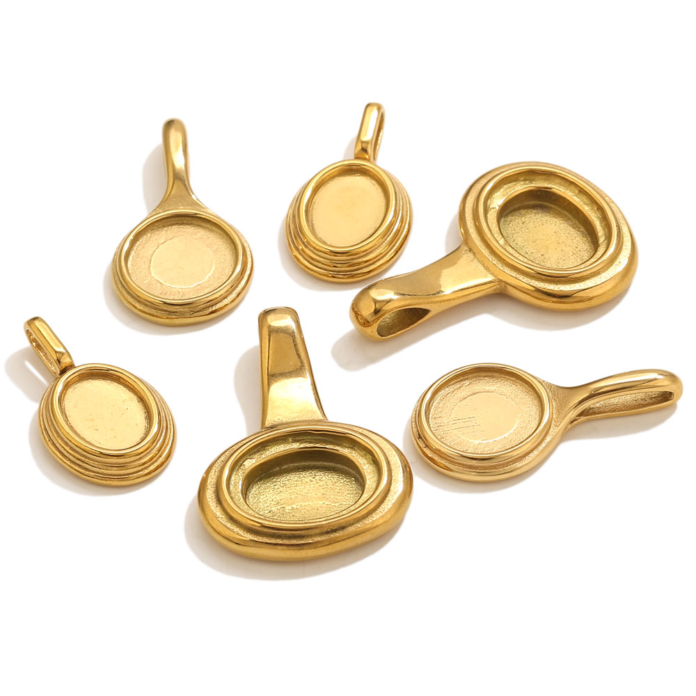 Bezels Pendant Resin - 5 قطعة الفولاذ المقاوم للصدأ صواني