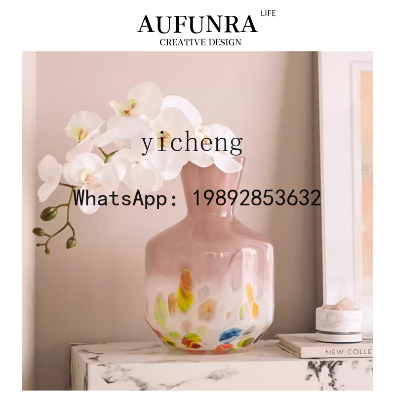 Resin Art Dining Table - مزهرية زجاجية FY للزينة، تناسب غرفة