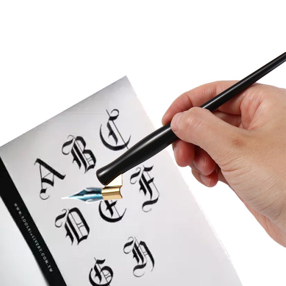 Resin Art Pen - حامل قلم تراجع مائل الإنجليزية الكتابة