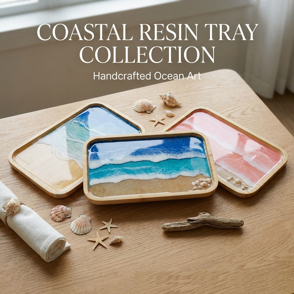 Resin Art Dining Table - صينية ديكور خشبية من راتنج الإيبوكسي