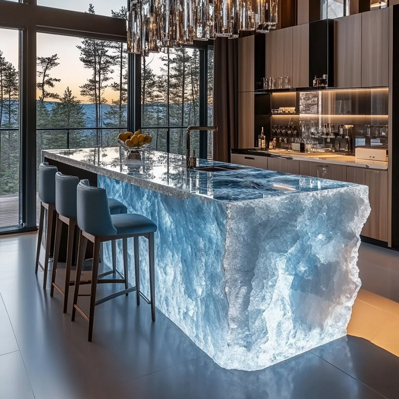 Resin Art Dining Table - الحديثة الخفيفة الفاخرة المنزل فيلا بار