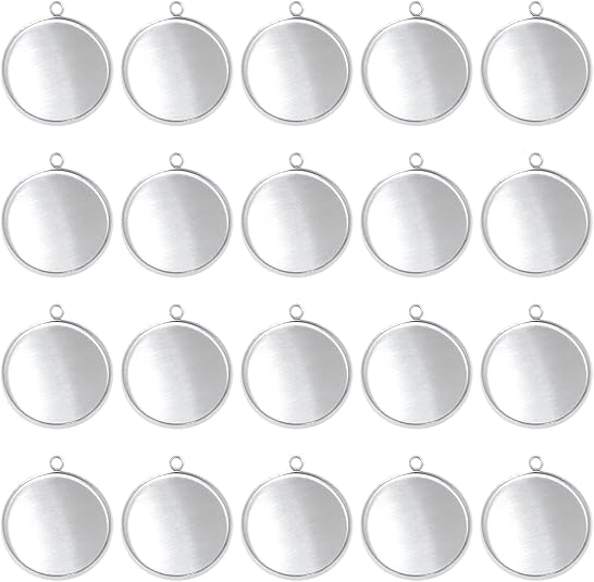 20 قطع الفولاذ المقاوم للصدأ ا - مراجعة Bezels Pendant Resin وسعره