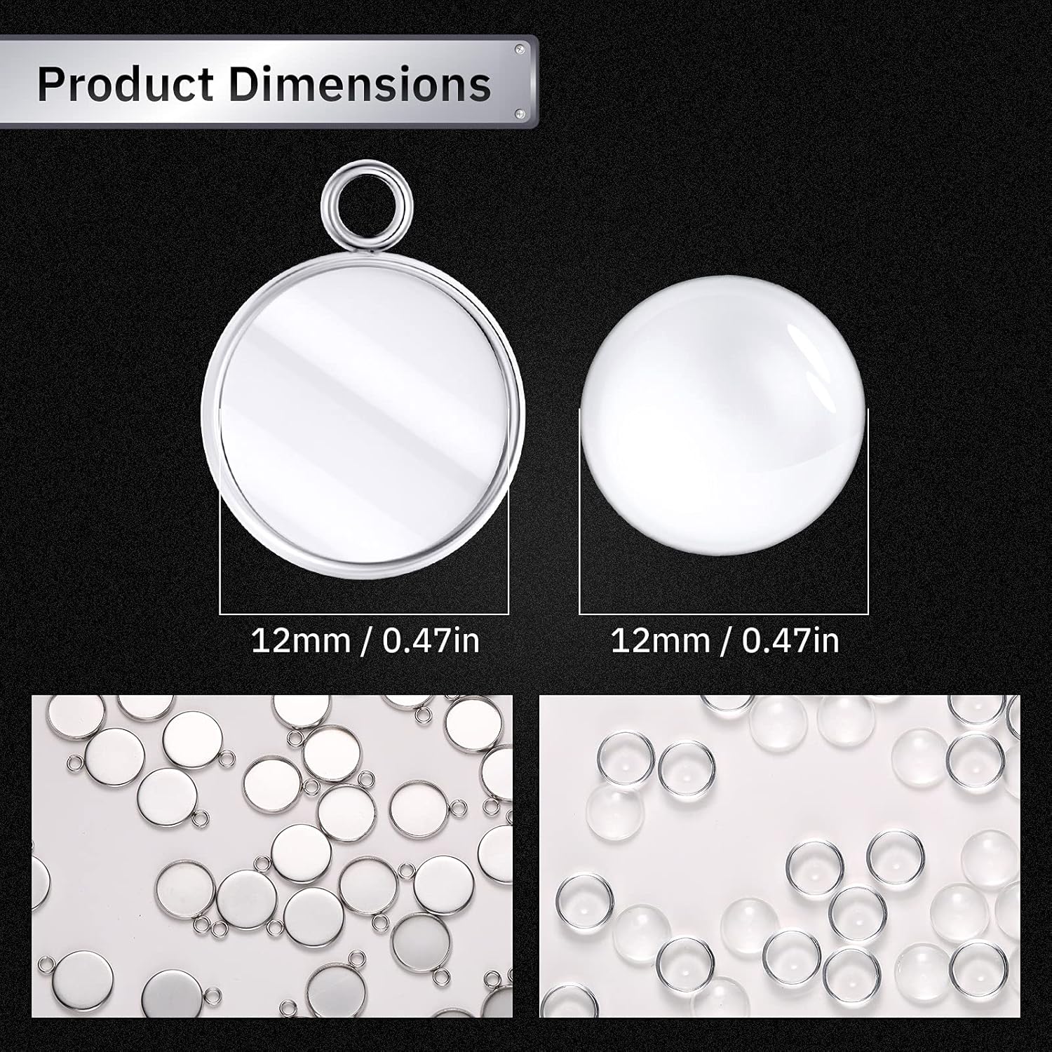 20 قطع الفولاذ المقاوم للصدأ ا - مراجعة Bezels Pendant Resin وسعره
