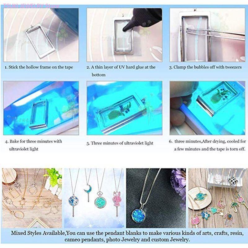 62KE 10x/مجموعة الذهب العسل قل - مراجعة Bezels Pendant Resin وسعره
