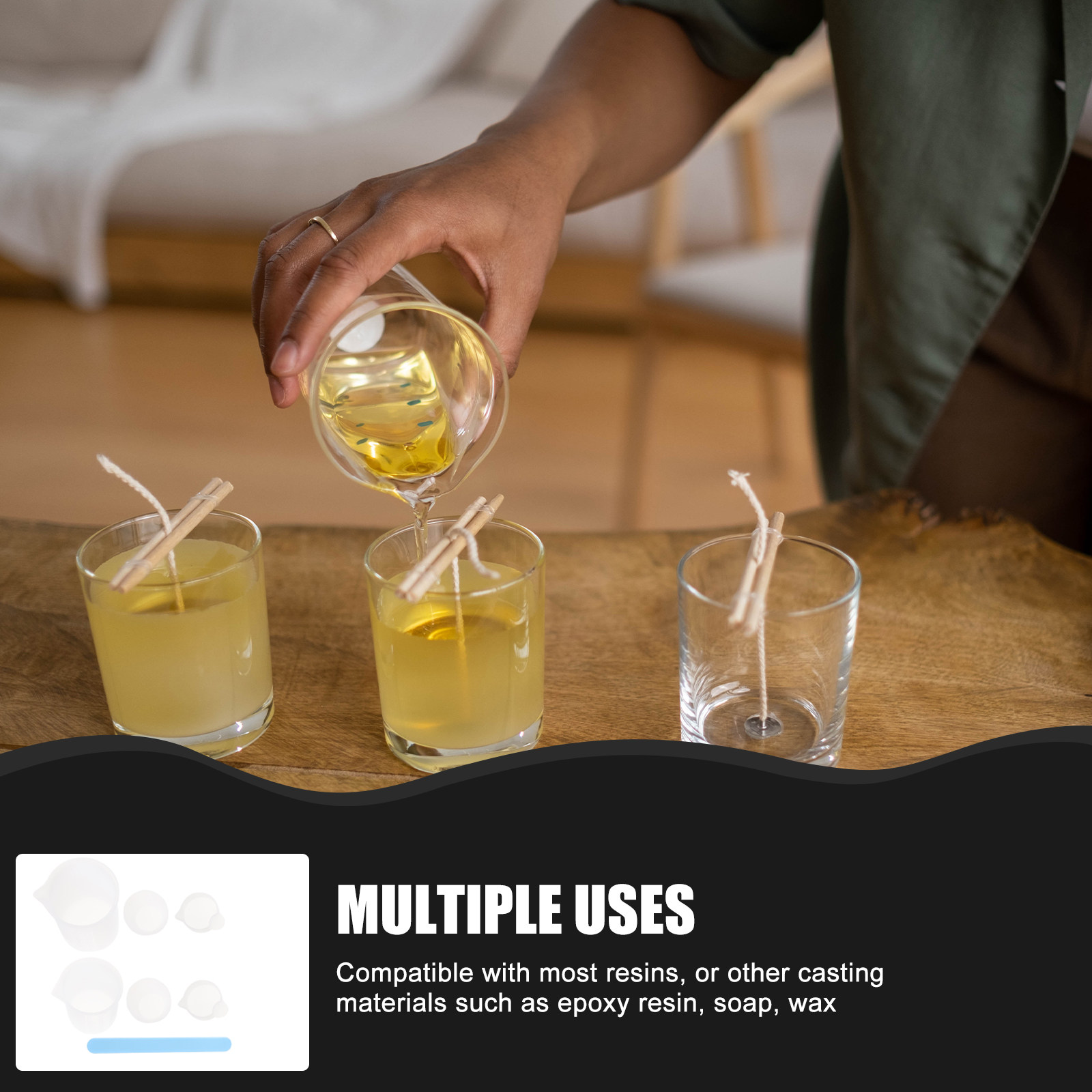 مجموعة أدوات سيليكون لخلط وتوز - مراجعة Resin Mixing Cup وسعره