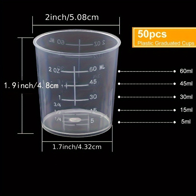 50 قطعة من أكواب الخلط الشفافة - مراجعة Resin Mixing Cup وسعره