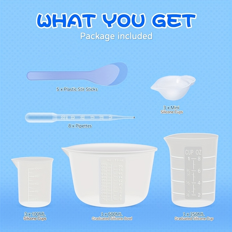 أكواب قياس وخلط من السيليكون ل - مراجعة Resin Mixing Cup وسعره