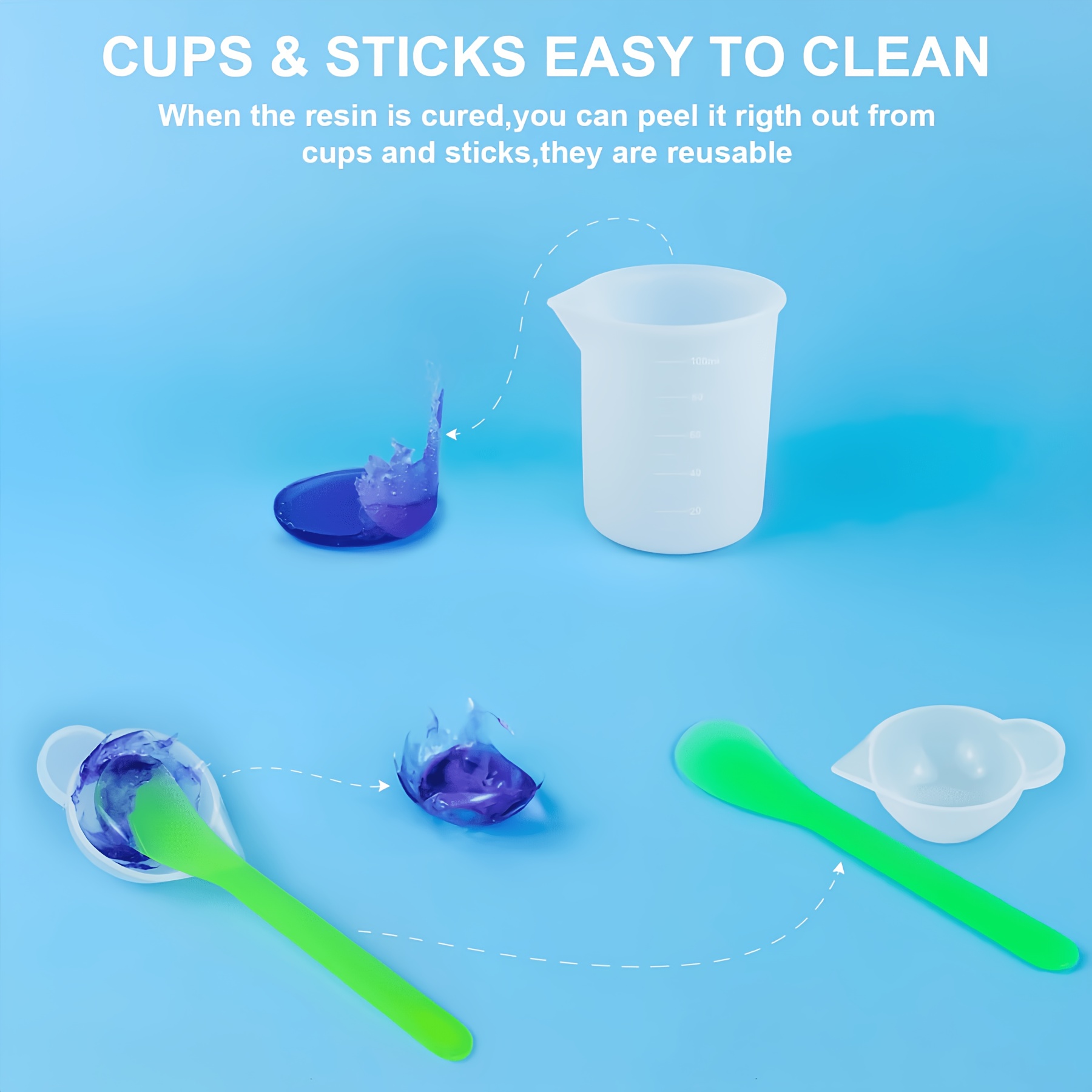 طقم أدوات صب الراتنج السيليكون - مراجعة Resin Mixing Cup وسعره